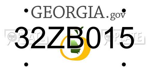 32ZB015 Georgia License Plate