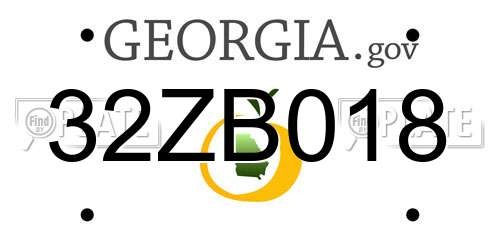 32ZB018 Georgia License Plate