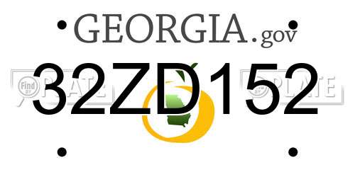 32ZD152 Georgia License Plate