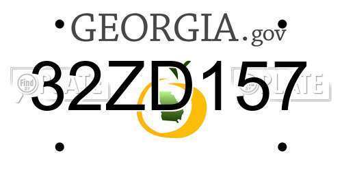 32ZD157 Georgia License Plate