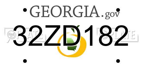 32ZD182 Georgia License Plate