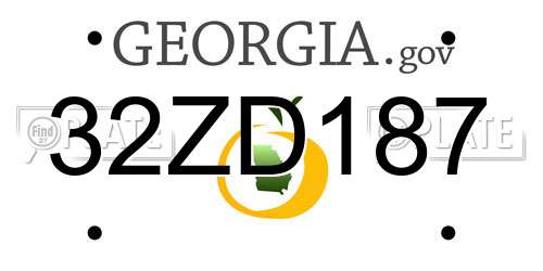 32ZD187 Georgia License Plate