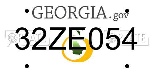 32ZE054 Georgia License Plate
