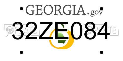 32ZE084 Georgia License Plate