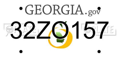 32ZO157 Georgia License Plate