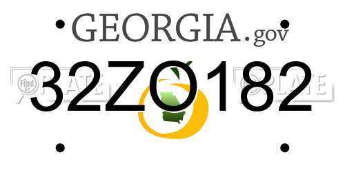 32ZO182 Georgia License Plate