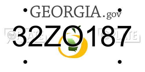 32ZO187 Georgia License Plate
