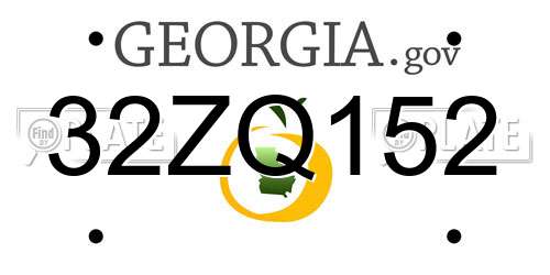 32ZQ152 Georgia License Plate