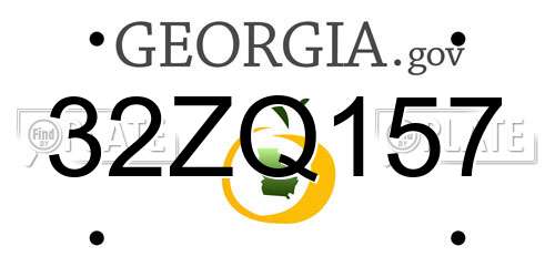 32ZQ157 Georgia License Plate