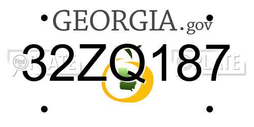 32ZQ187 Georgia License Plate
