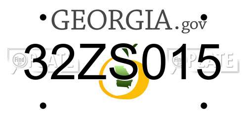 32ZS015 Georgia License Plate