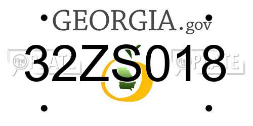 32ZS018 Georgia License Plate
