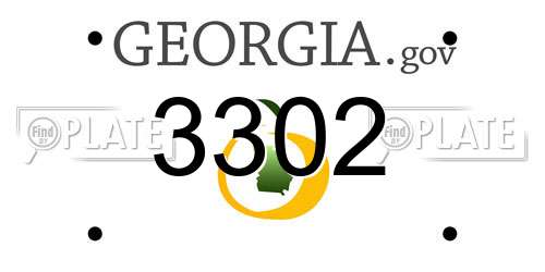 3302 Georgia License Plate