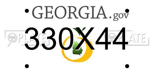 330X44 Georgia License Plate