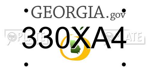 330XA4 Georgia License Plate