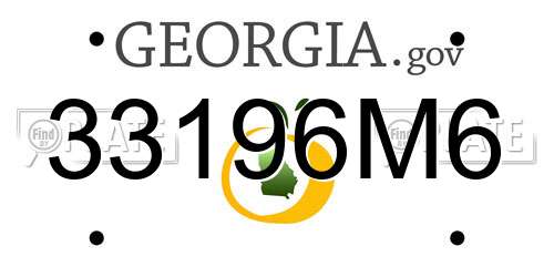 33196M6 Georgia License Plate