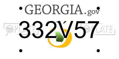 332V57 Georgia License Plate