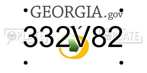 332V82 Georgia License Plate