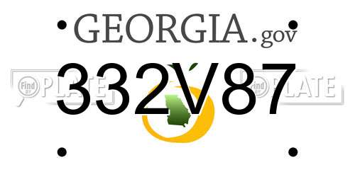 332V87 Georgia License Plate