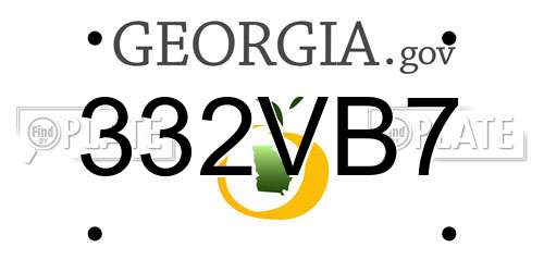 332VB7 Georgia License Plate