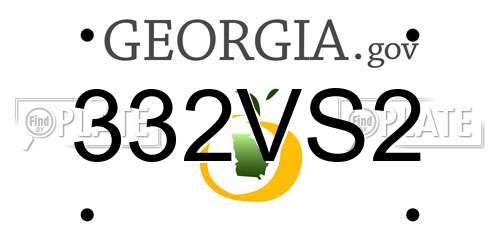 332VS2 Georgia License Plate
