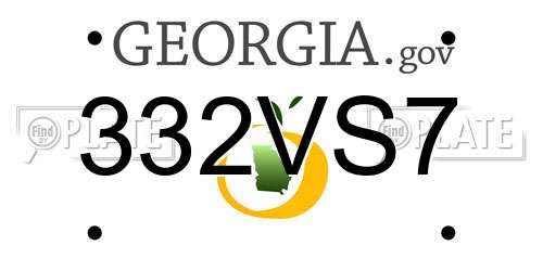 332VS7 Georgia License Plate