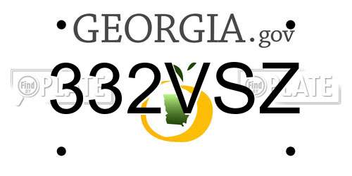 332VSZ Georgia License Plate