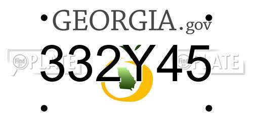 332Y45 Georgia License Plate