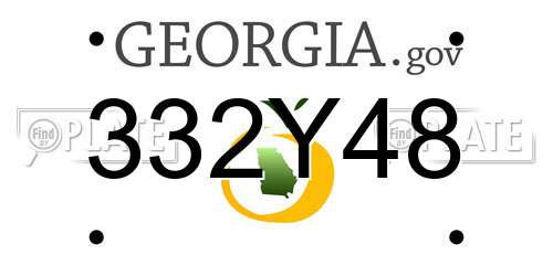 332Y48 Georgia License Plate