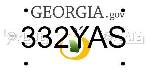 332YAS Georgia License Plate