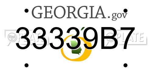 33339B7 Georgia License Plate