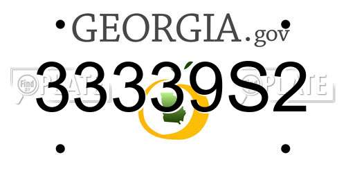 33339S2 Georgia License Plate