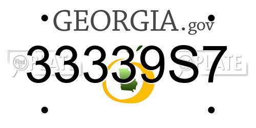 33339S7 Georgia License Plate
