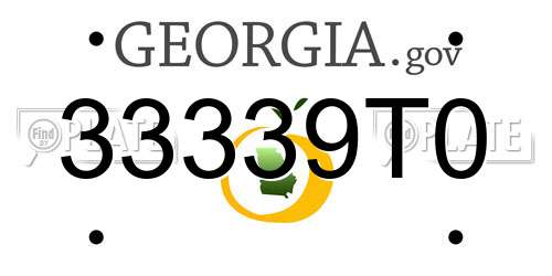 33339T0 Georgia License Plate