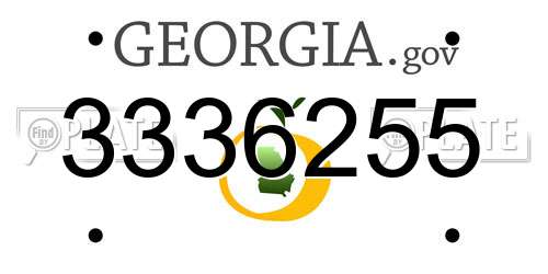 3336255 Georgia License Plate