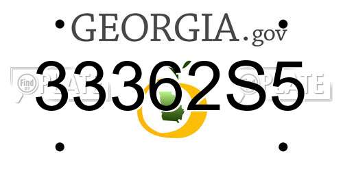 33362S5 Georgia License Plate