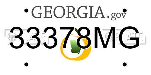 33378MG Georgia License Plate