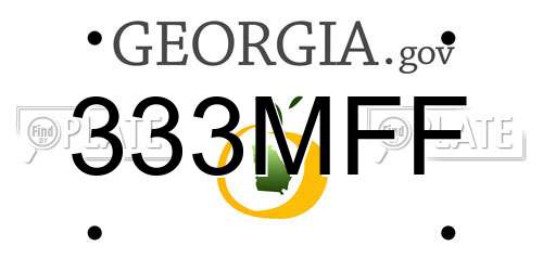 333MFF Georgia License Plate