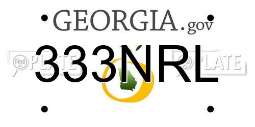 333NRL Georgia License Plate