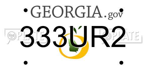 333UR2 Georgia License Plate