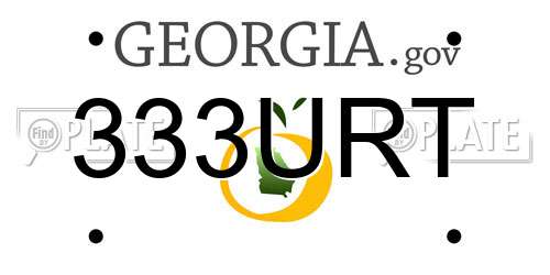 333URT Georgia License Plate