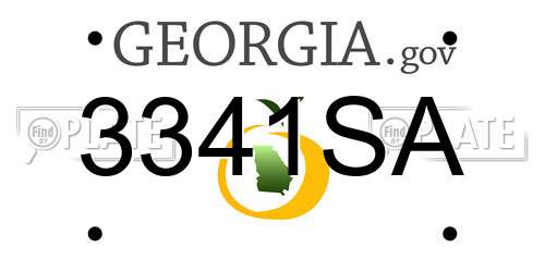 3341SA Georgia License Plate