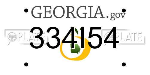 334I54 Georgia License Plate