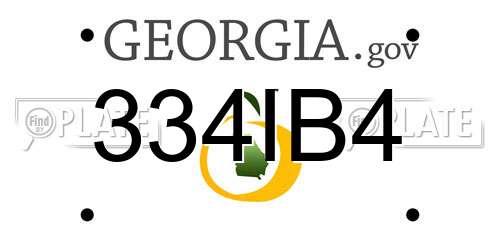 334IB4 Georgia License Plate