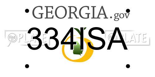 334ISA Georgia License Plate