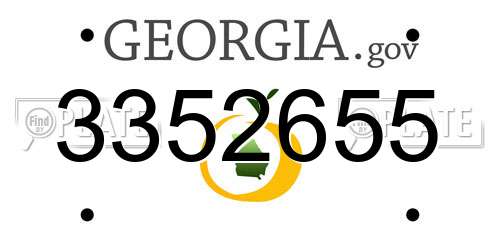3352655 Georgia License Plate