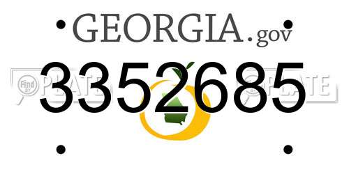 3352685 Georgia License Plate