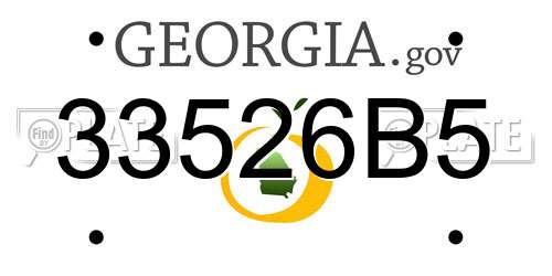 33526B5 Georgia License Plate