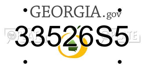 33526S5 Georgia License Plate