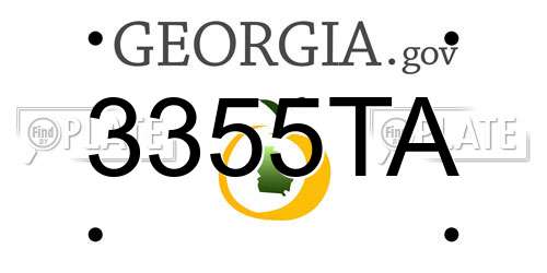 3355TA Georgia License Plate